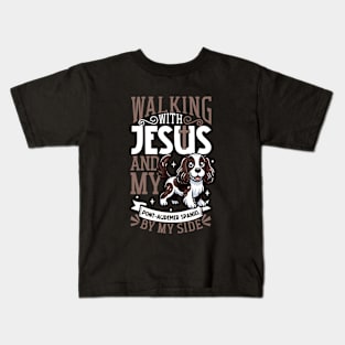 Jesus and dog - Pont-Audemer Spaniel Kids T-Shirt